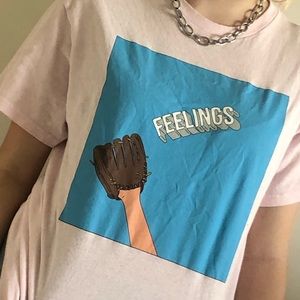 Catching Feelings light pink “Some Hoodlum” tee